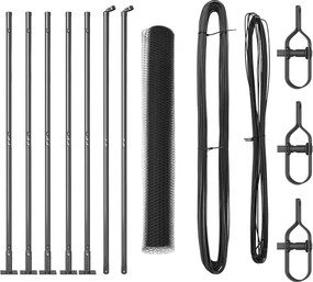 vidaXL Στύλος Περιφράξεων Γκρι 10 x 1,2 μ (13 mm πλέγμα)
