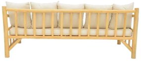 Καναπές Roziana pakoworld φυσικό teak ξύλο 210x100x80εκ