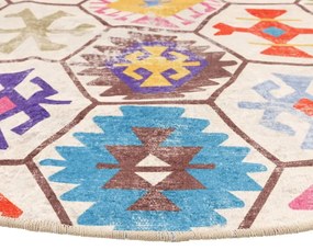 vidaXL Χαλί Πλενόμενο Αντιολισθητικό Πολύχρωμο Ø 120 εκ.