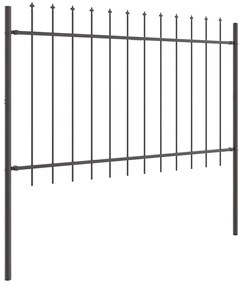 vidaXL Φράκτης Κήπου  με Σκληρή Κορυφή, Γκρι, 13.6 x 1.2 μ, Φτιαγμένος από Χάλυβα