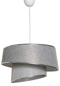 ΦΩΤΙΣΤΙΚΟ ΟΡΟΦΗΣ ΚΡΕΜΑΣΤΟ FB97356.06 ΜΕΤΑΛΛΟ ΚΑΙ ΥΦΑΣΜΑ ΓΚΡΙ ΑΣΗΜΙ Φ32x70Υ εκ. 0534384