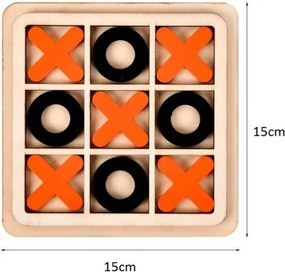 Ξύλινο επιτραπέζιο παιχνίδι τρίλιζα λευκό-μαύρο OEM