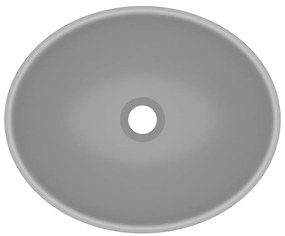 vidaXL Νιπτήρας Πολυτελής Οβάλ Ανοιχτό Γκρι Ματ 40 x 33 εκ. Κεραμικός