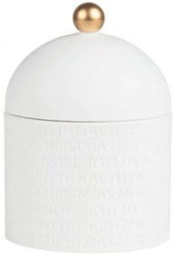 Βάζο Αποθήκευσης Χριστουγεννιάτικο Merry Christmas Multilingual RD0090614 Φ10x15cm White-Gold Raeder
