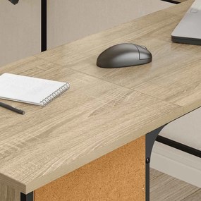 vidaXL Γραφείο Sonoma Δρυς 141 x 141 x 75 εκ. από Επεξεργασμένο Ξύλο