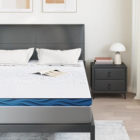 vidaXL Στρώματα Λευκό και Μπλε 160 x 200 cm