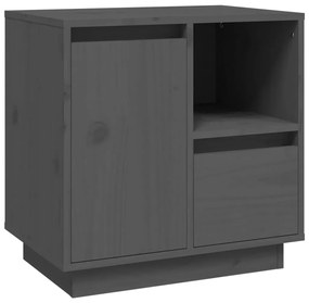 vidaXL Κομοδίνο Γκρι 50x34x50 εκ. από Μασίφ Ξύλο Πεύκου