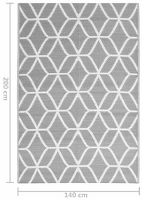 vidaXL Χαλί εξωτερικού χώρου ARAKIL Γκρι 140x200 cm PP
