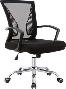 BF2120 Πολυθρόνα Γραφείου Βάση Χρώμιο - Mesh Μαύρο   1τμχ