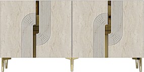 Κονσόλα Λευκό / Τραβερτίνη / Χρυσό GACLE 150x32x75