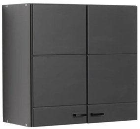 Κρεμαστό Ντουλάπι Κουζίνας Claudia 60A Γκρι Concrete - Μαύρο Ματ 60x30x57 εκ. 60x30x57 εκ.