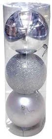 Σετ Χριστουγεννιάτικες μπάλες - 15cm - 3pcs - 326130 - Silver-326130_SILVER