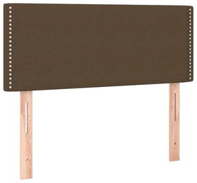 vidaXL Κρεβάτι Boxspring με Στρώμα Σκούρο Καφέ 120x190 εκ Υφασμάτινο