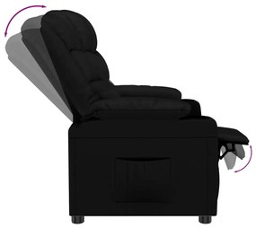 vidaXL Πολυθρόνα Ανακλινόμενη Μαύρη από Συνθετικό Δέρμα
