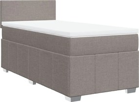 vidaXL Κρεβάτι Boxspring με Στρώμα Taupe 80x200 εκ. Υφασμάτινο