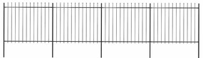 vidaXL Κάγκελα Περίφραξης με Λόγχες Μαύρα 6,8 x 1,5 μ. από Χάλυβα