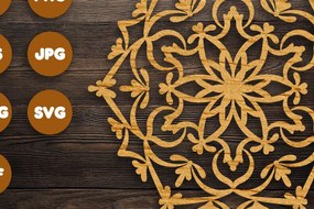 Intra απο ξύλο plywood 3mm-4mm πάχος 3D Floral Mandala για Cricut Δίασταση 30x30 cm INTRAFABR-103316287