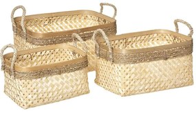 Καλάθι Bamboo (Σετ 3Τμχ) 07.182356 29x19x16/34x24x18/39x28x20cm Natural-Brown Bamboo