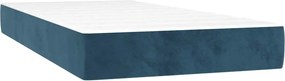 vidaXL Κρεβάτι Boxspring με Στρώμα Σκούρο Μπλε 100x200 εκ. Βελούδινο