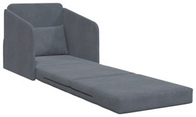 vidaXL καναπές κρεβάτι 2-σε-1 Σκούρος Γκρι 65x80x83 εκ. Βελούδο