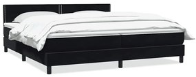 BOX SPRING ΚΡΕΒΑΤΙ ΜΕ ΣΤΡΩΜΑ ΜΑΥΡΟ 200X220 CM ΒΕΛΟΥΔΙΝΟ 3316181