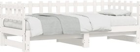 vidaXL Καναπές Κρεβάτι Συρόμενος Λευκός 2x(90x190) εκ. από Μασίφ Πεύκο