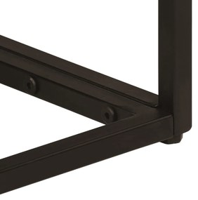 Τραπέζι Κονσόλα Μαύρο 90x30x76 εκ. από Μασίφ Ξύλο Μάνγκο/Σίδηρο - Μαύρο