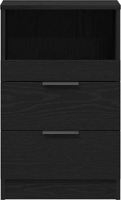 vidaXL Κομοδίνο Μαύρη Δρυς 40 x 36 x 65 cm Επεξεργασμένο Ξύλο
