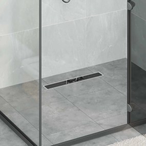 vidaXL Εκροή ντους με γυάλινη επικάλυψη Μαύρο 50 cm