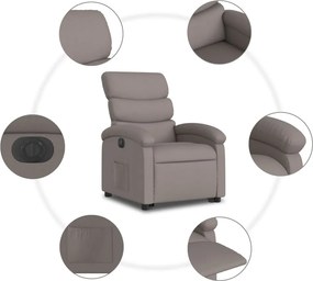 vidaXL Πολυθρόνα Ηλεκτρική Ανακλ.Taupe Υφασμάτινη