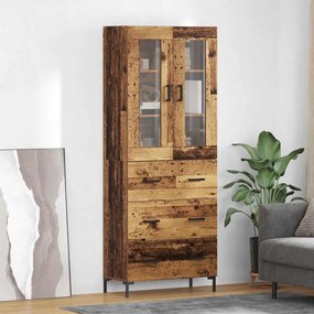 vidaXL Highboard με συρτάρι 2 pcs Παλιό ξύλο Επεξεργασμένο ξύλο