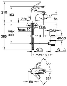 Μπαταρία αναμεικτική Grohe Eurostyle New LS3 S-size