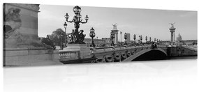 Εικόνα γέφυρα Alexandra III. στο Παρίσι σε ασπρόμαυρο - 150x50