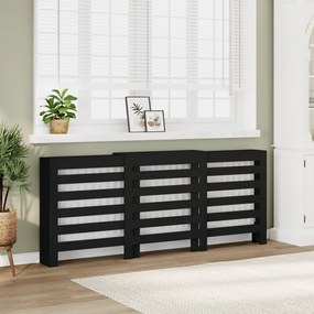 vidaXL Κάλυμμα Καλοριφέρ Μαύρο 205x21,5x83,5εκ. από Επεξεργασμένο Ξύλο