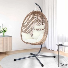 vidaXL Κρεμαστή καρέκλα αυγό συνθετικό ρατάν 104 x 100 x 191 εκ