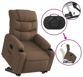 vidaXL Πολυθρόνα Ανακλινόμενη με Ανύψωση Καφέ Υφασμάτινη