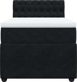 vidaXL Κρεβάτι Boxspring με Στρώμα Μαύρο 90x190 εκ. Βελούδινο