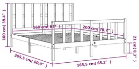 ΠΛΑΙΣΙΟ ΚΡΕΒΑΤΙΟΥ ΜΕ ΚΕΦΑΛΑΡΙ ΛΕΥΚΟ 160X200 ΕΚ. ΜΑΣΙΦ ΞΥΛΟ 3192242