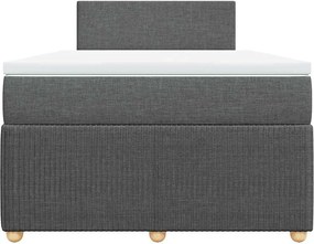 vidaXL Κρεβάτι Boxspring με Στρώμα Σκούρο Γκρι 120x190 εκ Υφασμάτινο