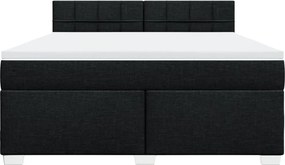 vidaXL Κρεβάτι Boxspring με Στρώμα Μαύρο 180x200 εκ. Υφασμάτινο