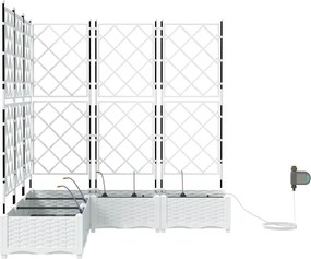 vidaXL Γλάστρα Κήπου 5 τμχ. Λευκό 120 x 120 x 126 cm PP