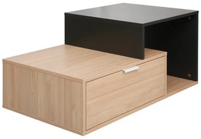 Τραπέζι σαλονιού Vople pakoworld σε φυσική με ανθρακί απόχρωση 90x50x40εκ