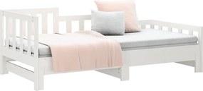 vidaXL Καναπές Κρεβάτι Συρόμενος Λευκός 2x(90x190) εκ. από Μασίφ Πεύκο