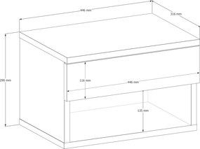 Κομοδίνο Καρυδί ORAR 44.6x31.6x29
