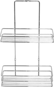 Ραφιέρα μπάνιου 2 ράφια Nextdeco επιχρωμιωμένο ατσάλι Υ37x8x23εκ.