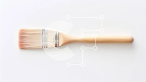 Intra Συλλεκτικό Ξύλινο Παζλ Plywood  4mm - Ξύλινο πινέλο βαφής σε κενή λευκή επιφάνεια Σε Ξύλινο Κουτί - Διαστάσεις: 10x10 cm – 25 κομμάτια