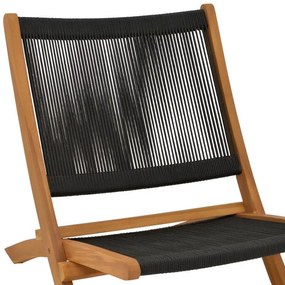 Καρέκλα - Πολυθρόνα Seeal teak ξύλο και σχοινί σε μαύρη απόχρωση 61x76x72 εκ. 61x76x72 εκ.