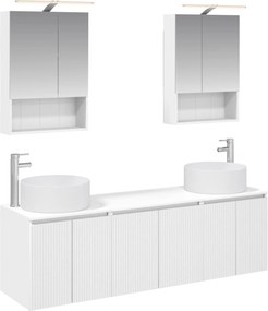 vidaXL Σετ Ντουλαπιών Μπάνιου 5 pcs Λευκό Επεξεργασμένο Ξύλο