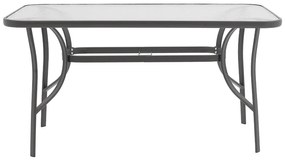 Τραπέζι Ensure ανθρακί μέταλλο-tempered γυαλί 140x80x70εκ