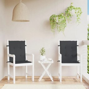 Μαξιλάρια Καρέκλας Κήπου με Πλάτη 2 τεμ. Μαύρα 100x50x3 εκ. - Μαύρο